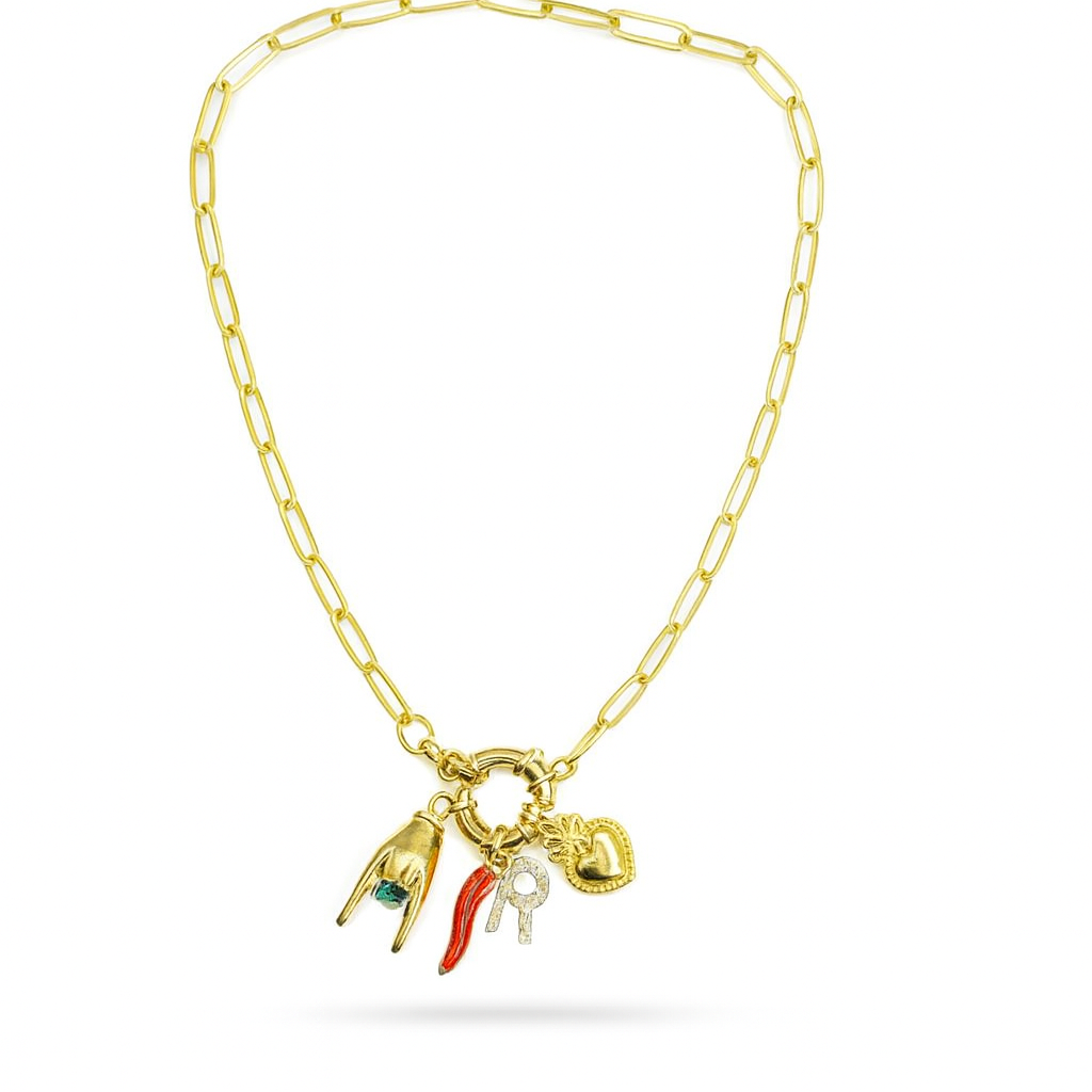 Collana con Nome Personalizzato e Pietra Portafortuna