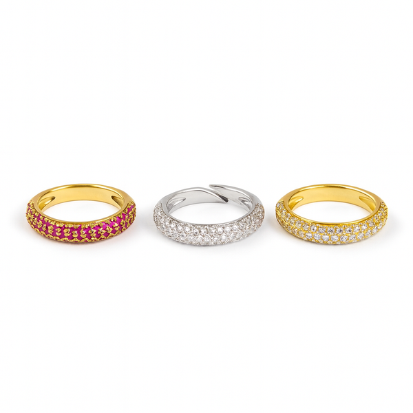Anello Solitario Rainbow Regolabile
