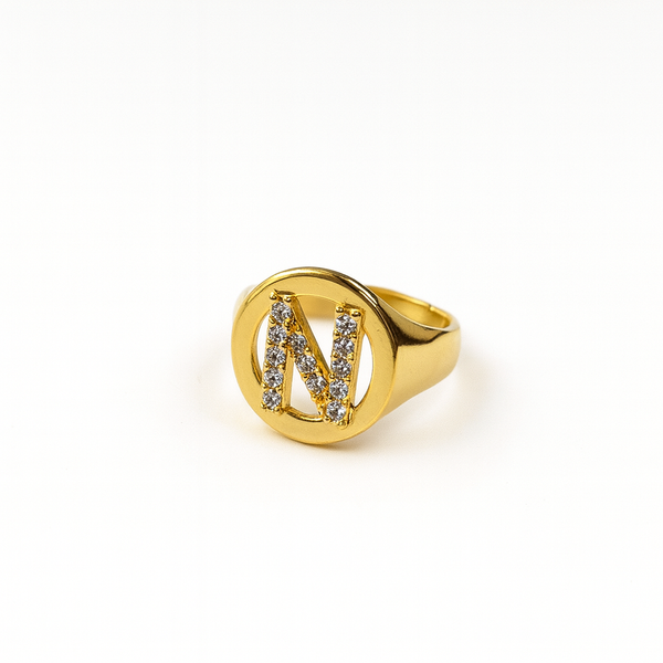 Anello MedaLettera Regolabile