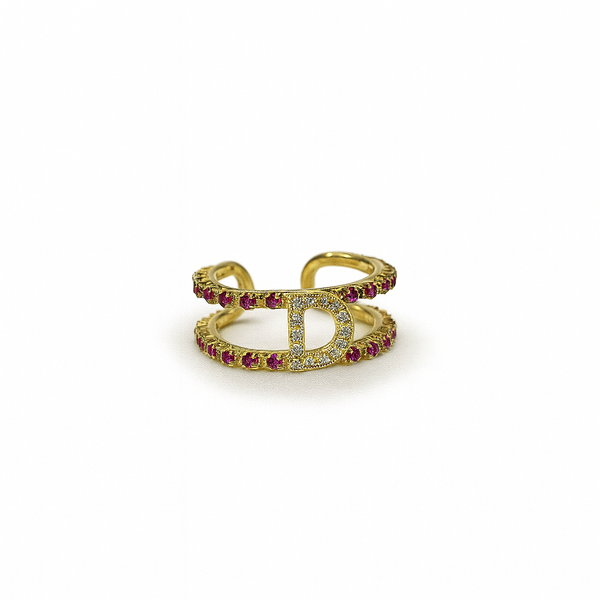 Anello Lettera Zircon