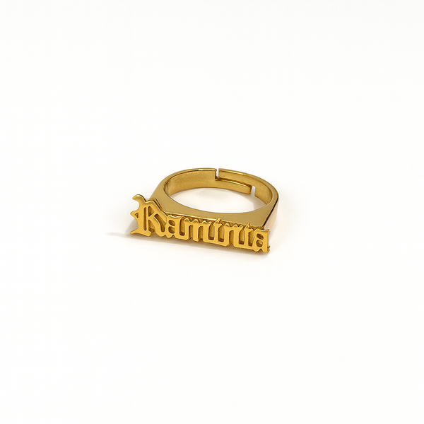 Anello Square Nome Regolabile