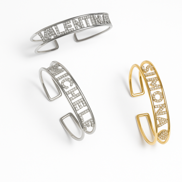 Bracciale Manetta Aperto Nome/Frase Personalizzato