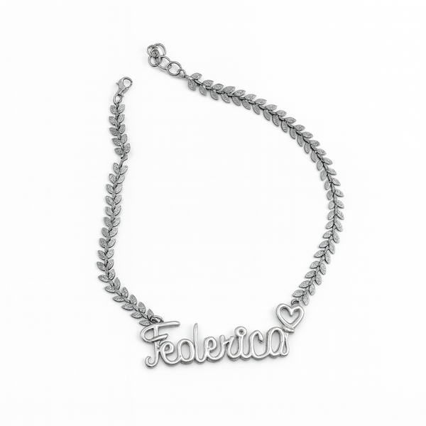 Collana Nome Metal Foglia