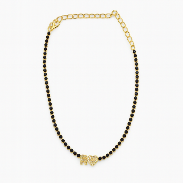 Collana Tennis Black Lettera
