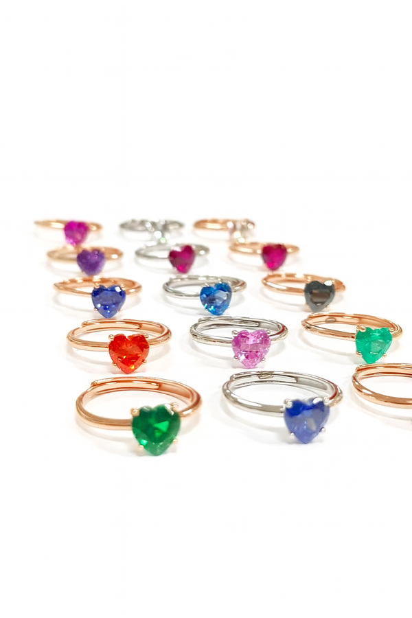 Anello Cuore Veretta Rainbow Regolabile