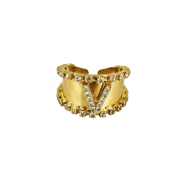 Anello Regolabile Stras Lettera