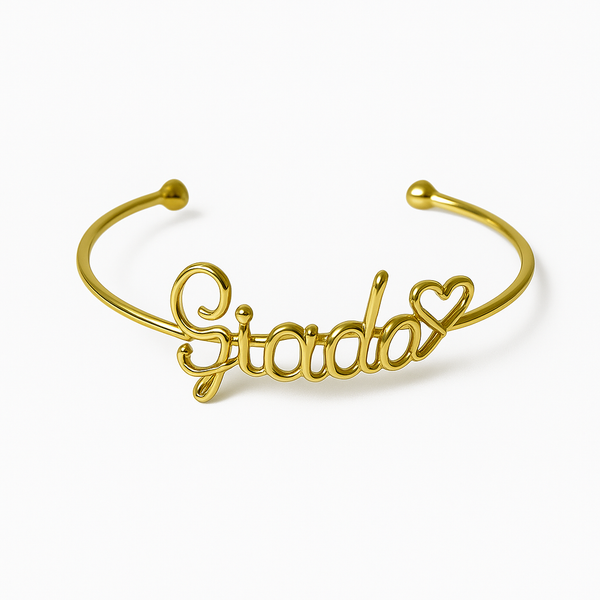 Bracciale Regolabile Nome Filo Metal Sottile
