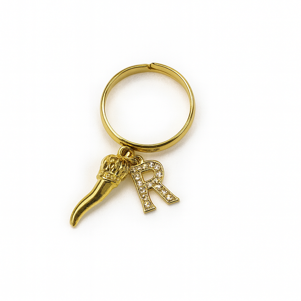Anello Amuleto Lettera