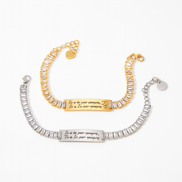Bracciale Tennis Targa Inciso