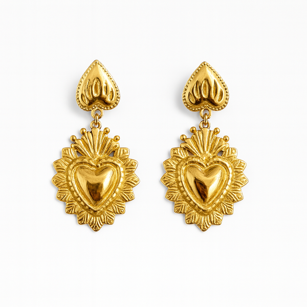 Orecchini big cuore sacro "Coppia"