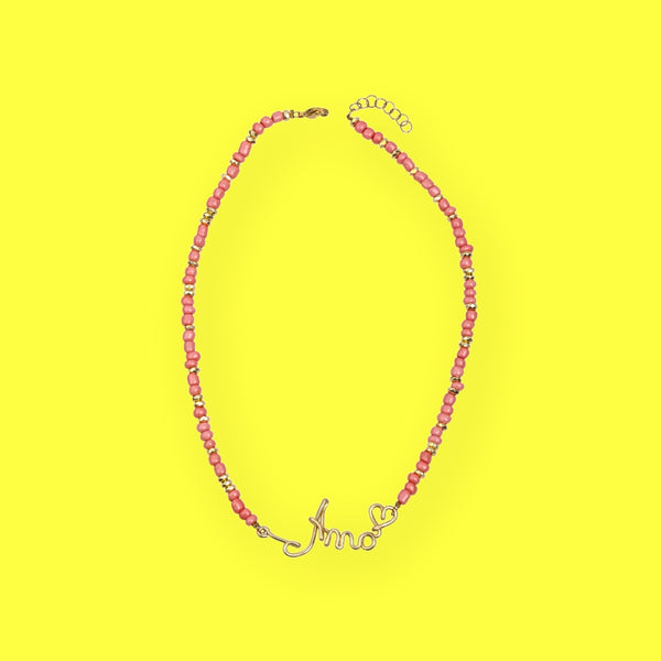 Collana Pink Nome Metal