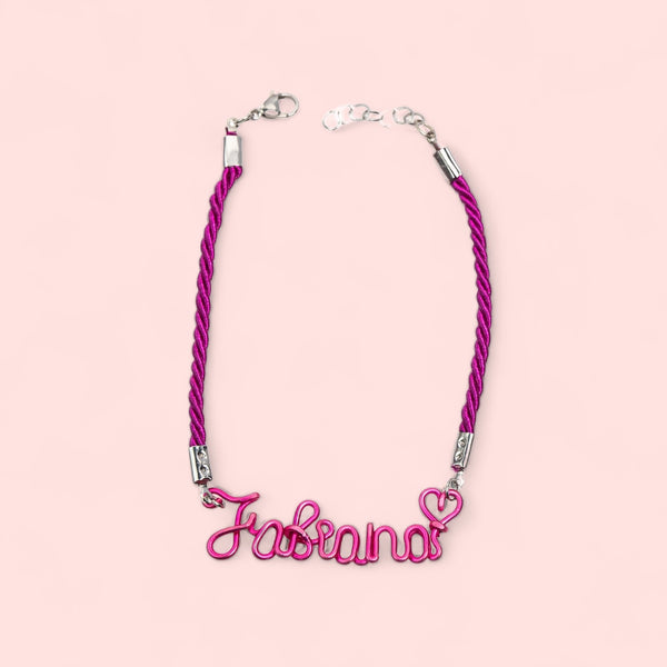 Bracciale Nome CotonFucsia