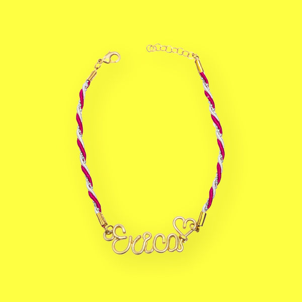 Bracciale Nome WhiteFucsia