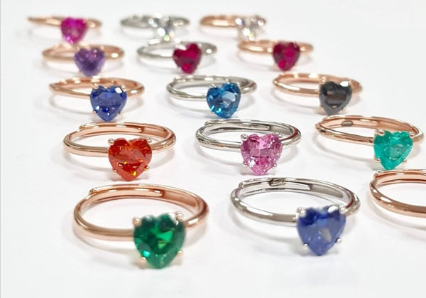 Anello Cuore Veretta Rainbow Regolabile