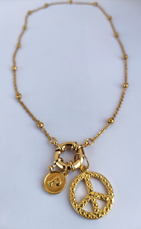 Collana Gold Regolabile Peace-Lettera