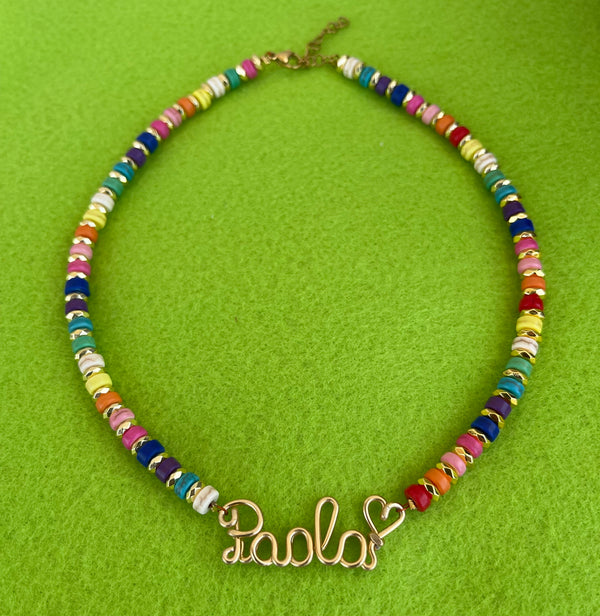 Collana Nome Metal Rainbow